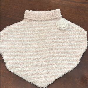 Barefoot Dreams CozyChic Cream & Pink Fleece 4T-5T poncho
